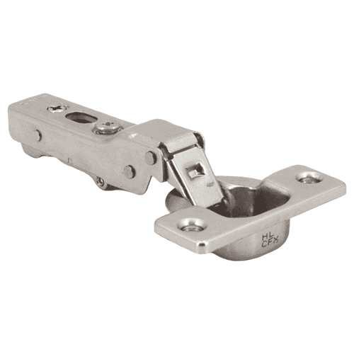 105° Opening Concealed Hinge, Free-Swinging, 14mm Overlay, Nickel, Screw-On