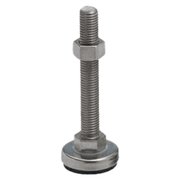 40mm Leveling Glide With Rubber Pad, Polished Stainless Steel