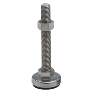 50mm Leveling Glide With Rubber Pad, Polished Stainless Steel