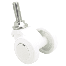 2-11/16" Twin Wheel Stem Caster with Glide, White