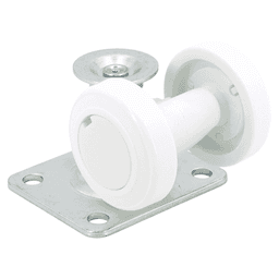 2-11/16" Twin Wheel Plate Caster with Glide, White