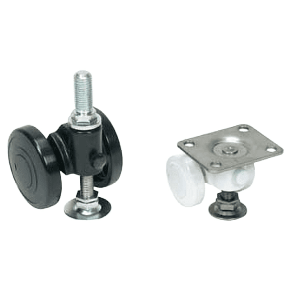 CAPF-75 3-5/16" Twin Wheel Plate Caster with Glide, Black