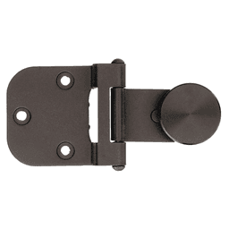 Inset Glass Door Hinge with Rounded Plate, 64.5mm Open Width Black