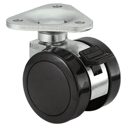 52.5mm Plate Type Twin Wheel Caster with Brake