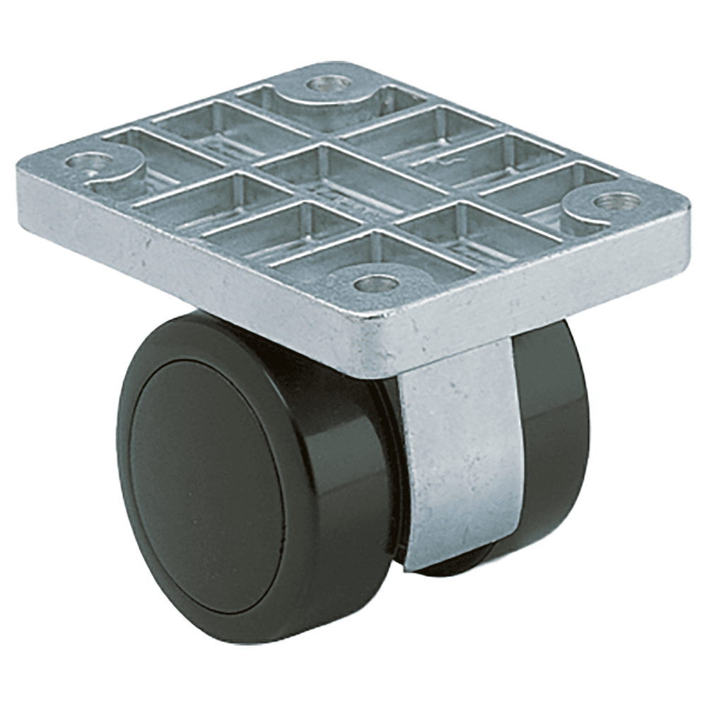 91mm Non-Swivel Twin Wheel Caster