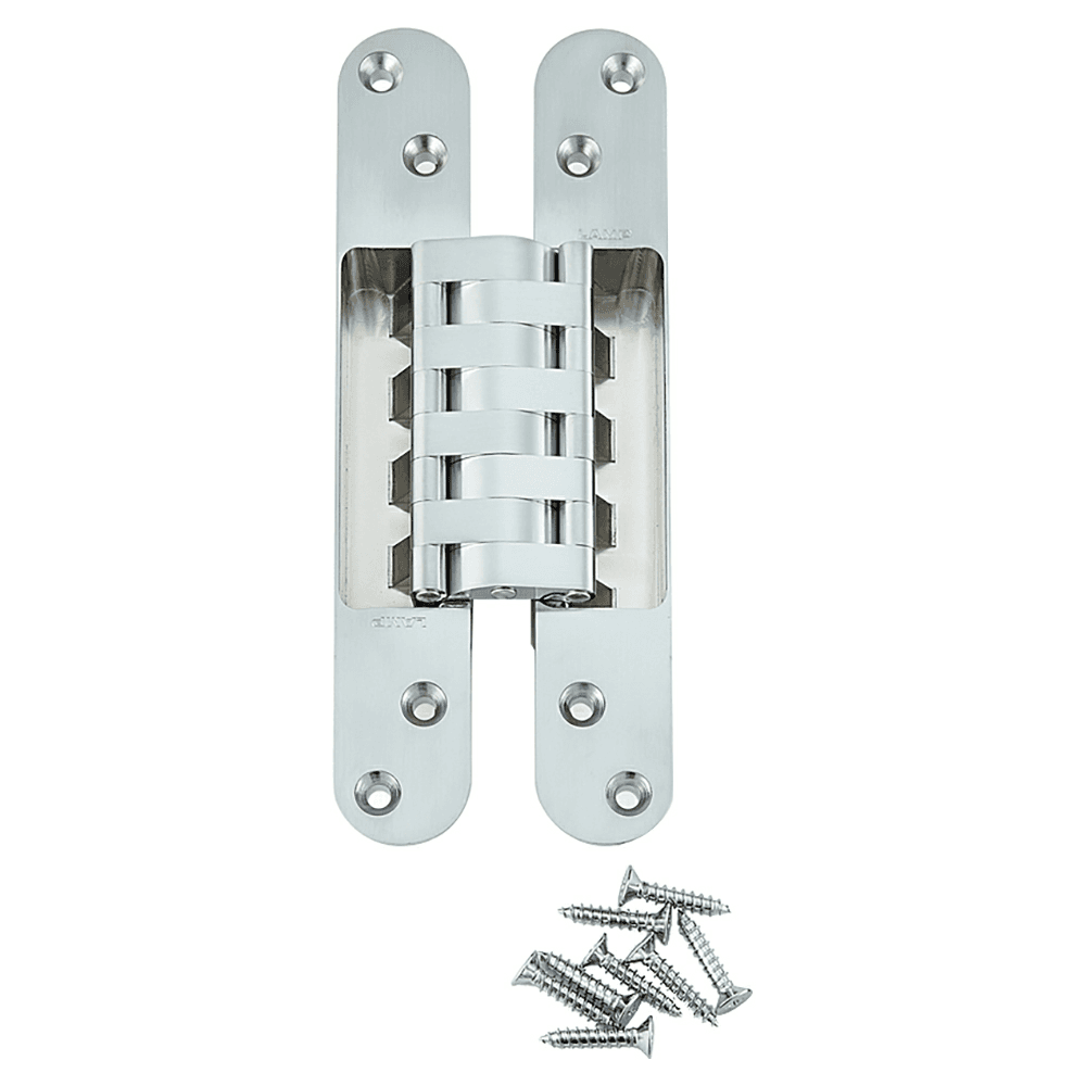 HES-3030 Invisible 180° Opening Concealed Hinge, Satin Chrome