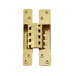 HES-3038 Invisible 180° Opening Concealed Hinge, Polished Brass