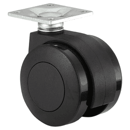 Low Profile Heavy Duty Caster with Plate, Black