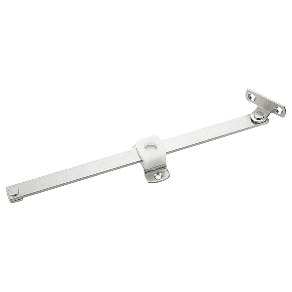 Lid Stay for Downward-Opening Flap Doors, Satin Stainless Steel/White
