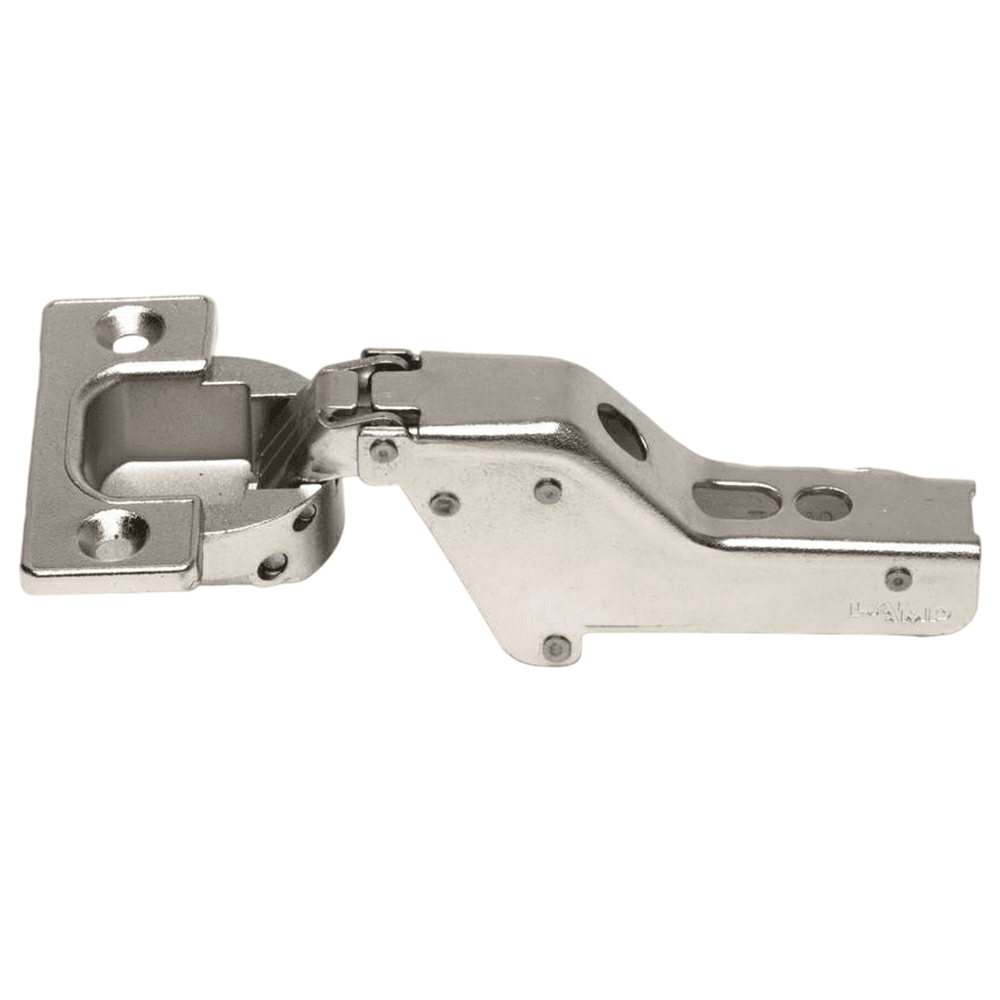 93° Opening Standard Euro Hinge, Self Closing, Steel, Zinc Alloy, Nickel, Screw-On