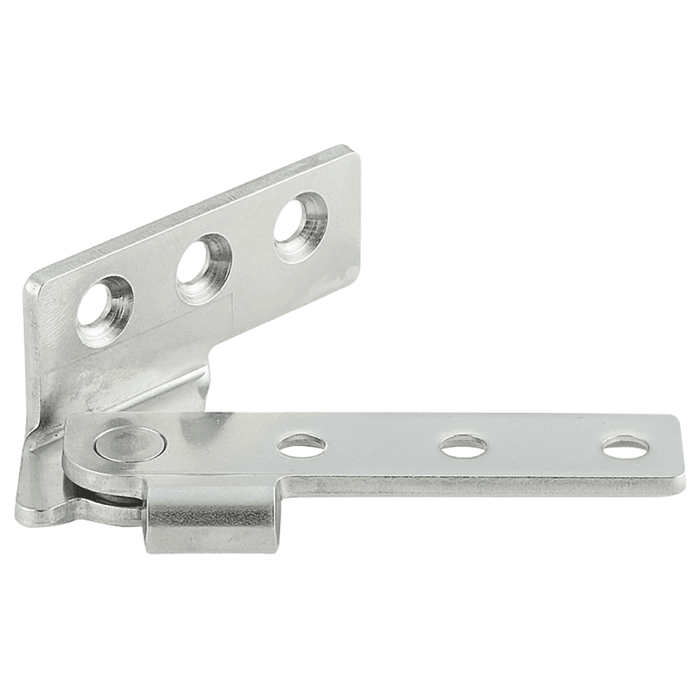PL-100 Left-Hand Overlay Door Pivot Hinge, Plain Stainless Steel