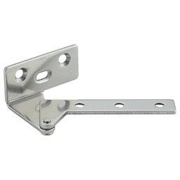 Left-Hand Overlay Door Pivot Hinge, Plain Stainless Steel