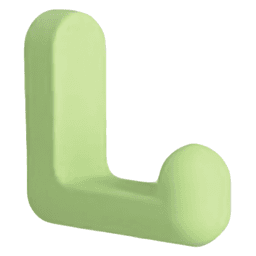 48mm Pastel Rubber Hook, Green