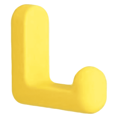 48mm Pastel Rubber Hook, Yellow
