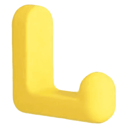 48mm Pastel Rubber Hook, Yellow