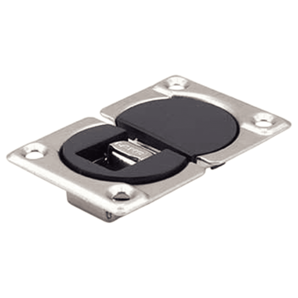44mm 90° Opening Drop Hinge with Covers, Nickel/Black