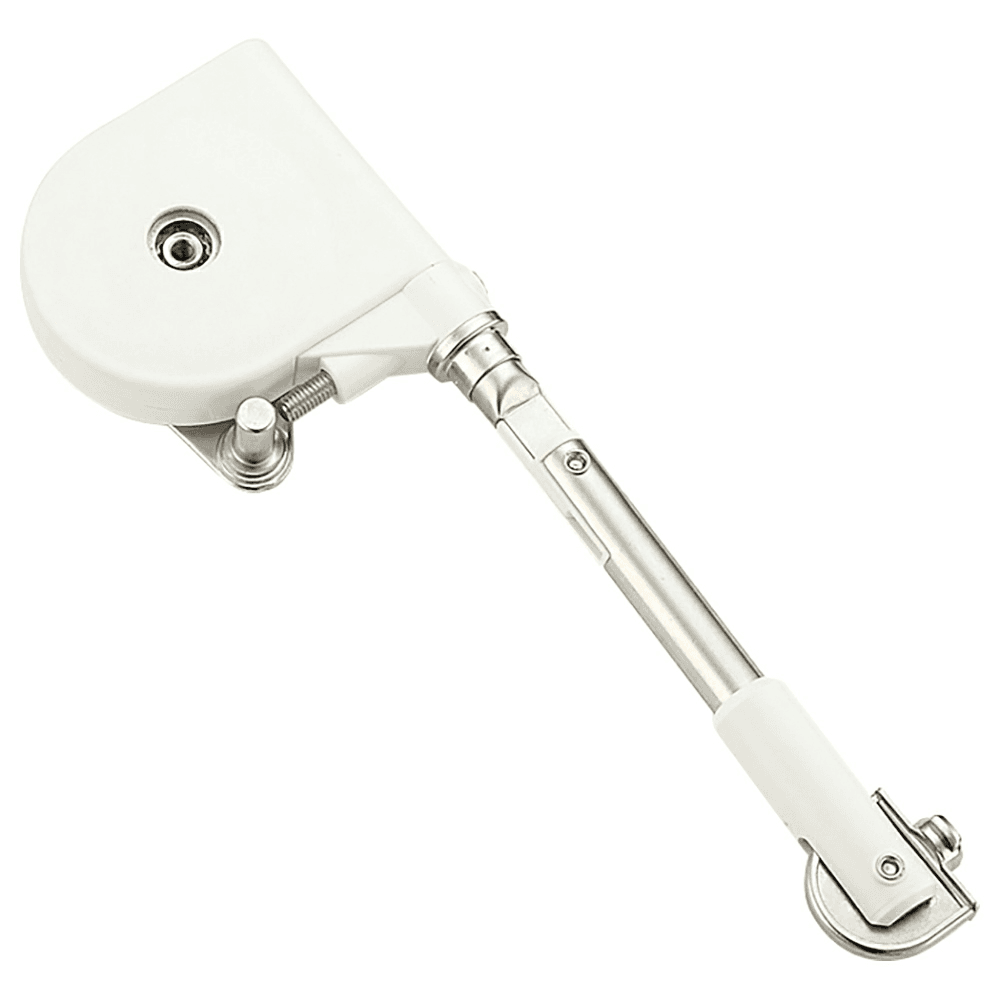 Short-Arm Soft-Down Stay with Catch, Nickel/White