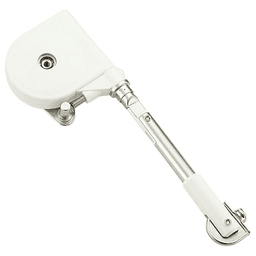 Short-Arm Soft-Down Stay with Catch, Nickel/White