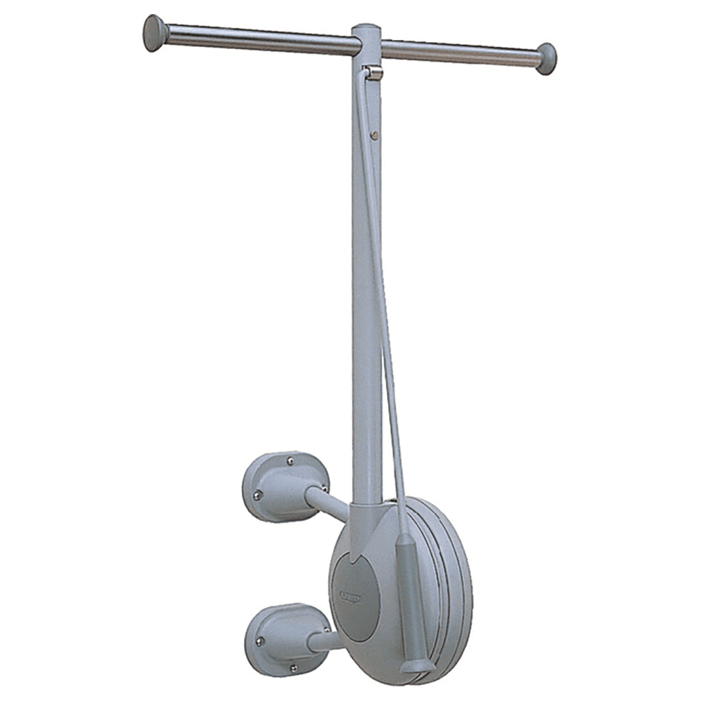 Left-Hand T Type Tallman Pull Down Closet Rod, Gray