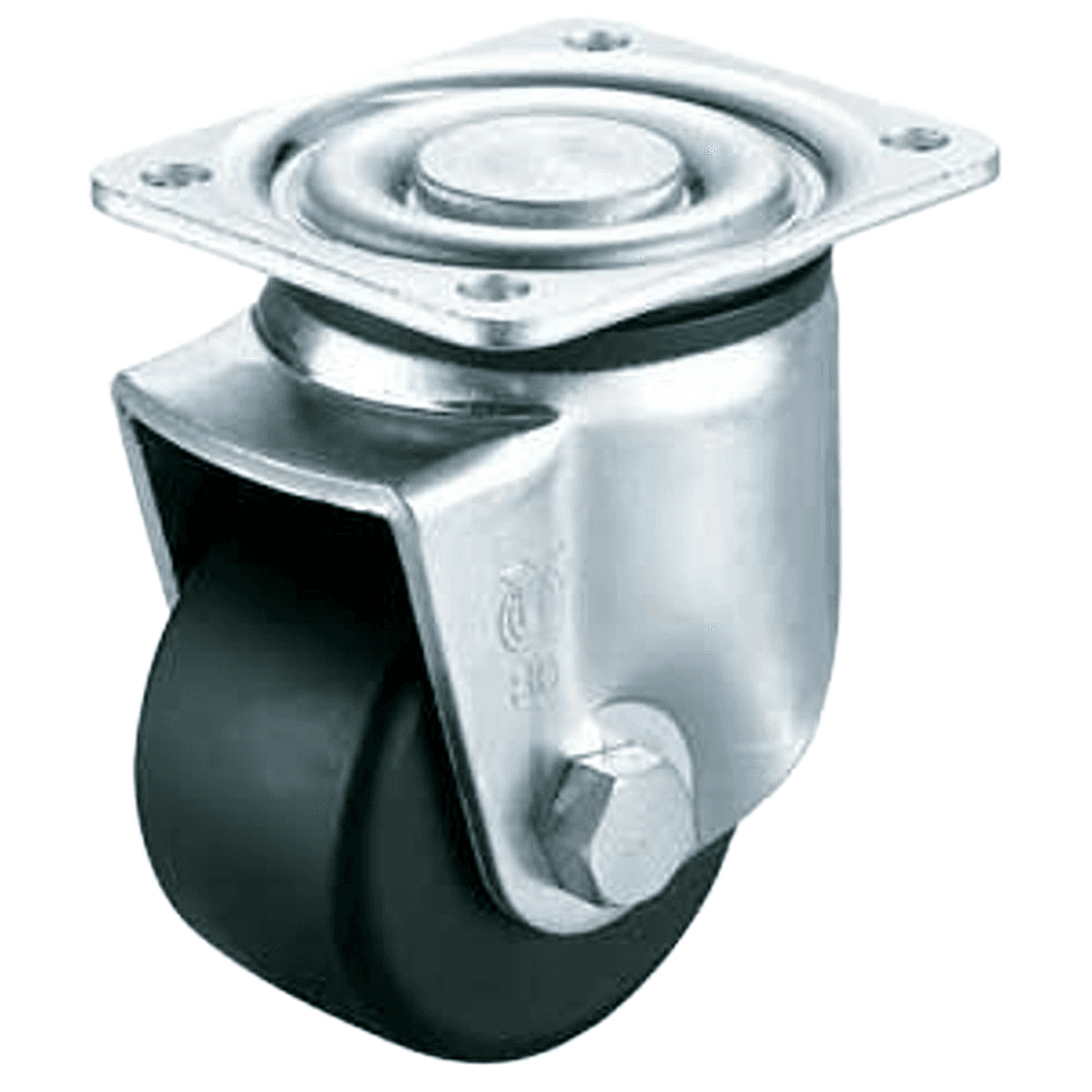 UHG-50PB 79mm x 84mm Low Profile Heavy Duty Single Caster, Clear Zinc Chromate