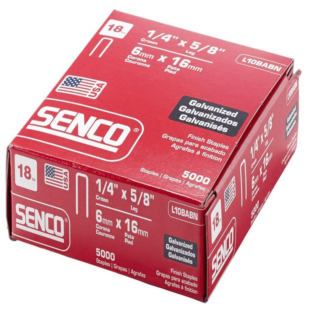 5/8" Length 1/4" Crown Medium Wire Staple, 18 Gauge, Box of 5 Thousand