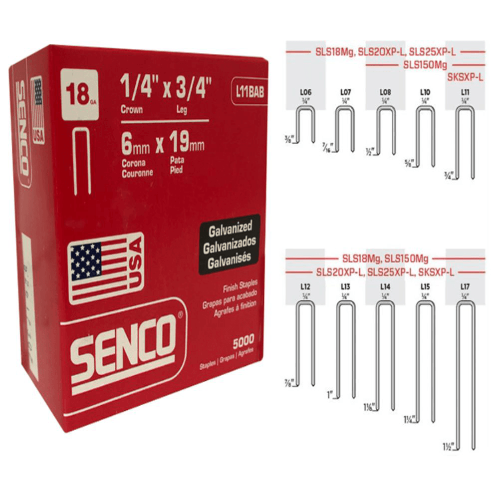 3/4" Length 1/4" Crown Medium Wire Staple, 18 Gauge, Box of 5 Thousand