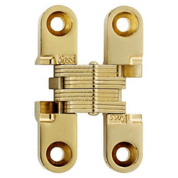 101 Invisible 180° Opening Hinge, Bright Brass