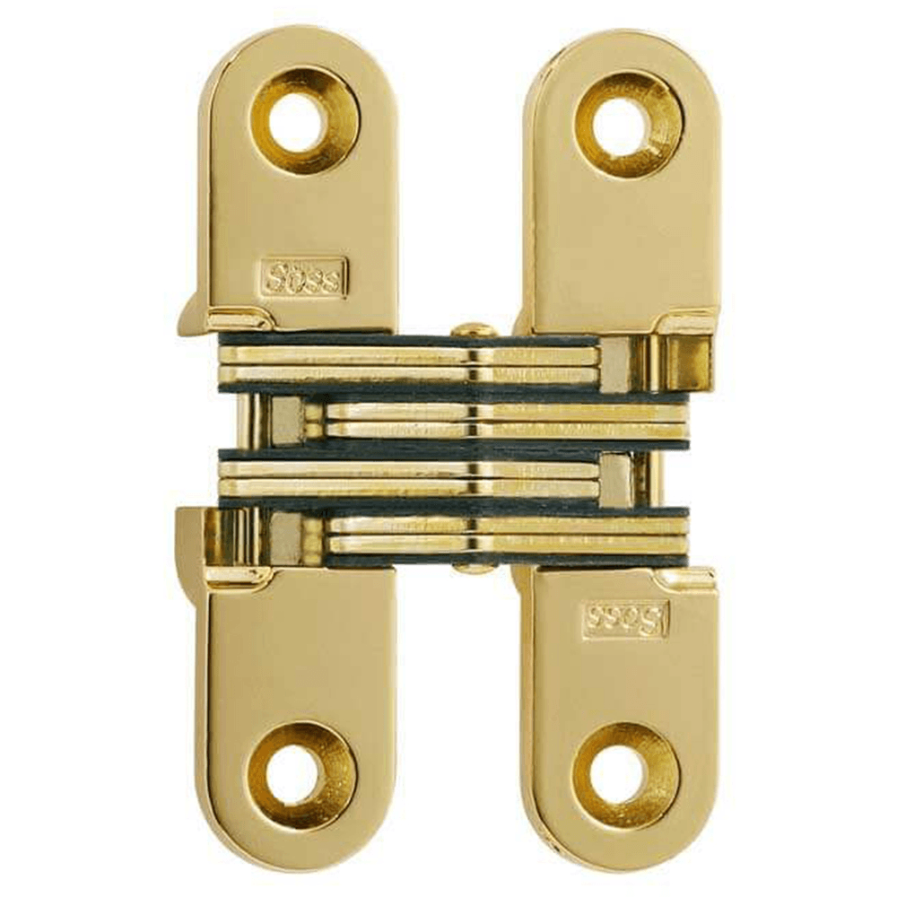 208 Invisible 180° Opening Hinge, Bright Brass