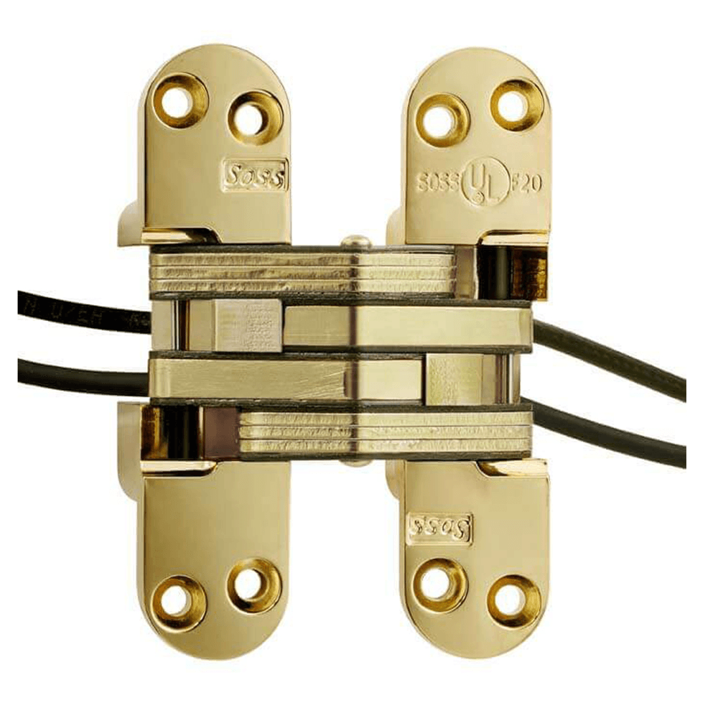 218PT Power Transfer Invisible Hinge, Bright Brass