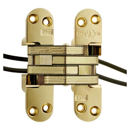218PT Power Transfer Invisible Hinge, Bright Brass