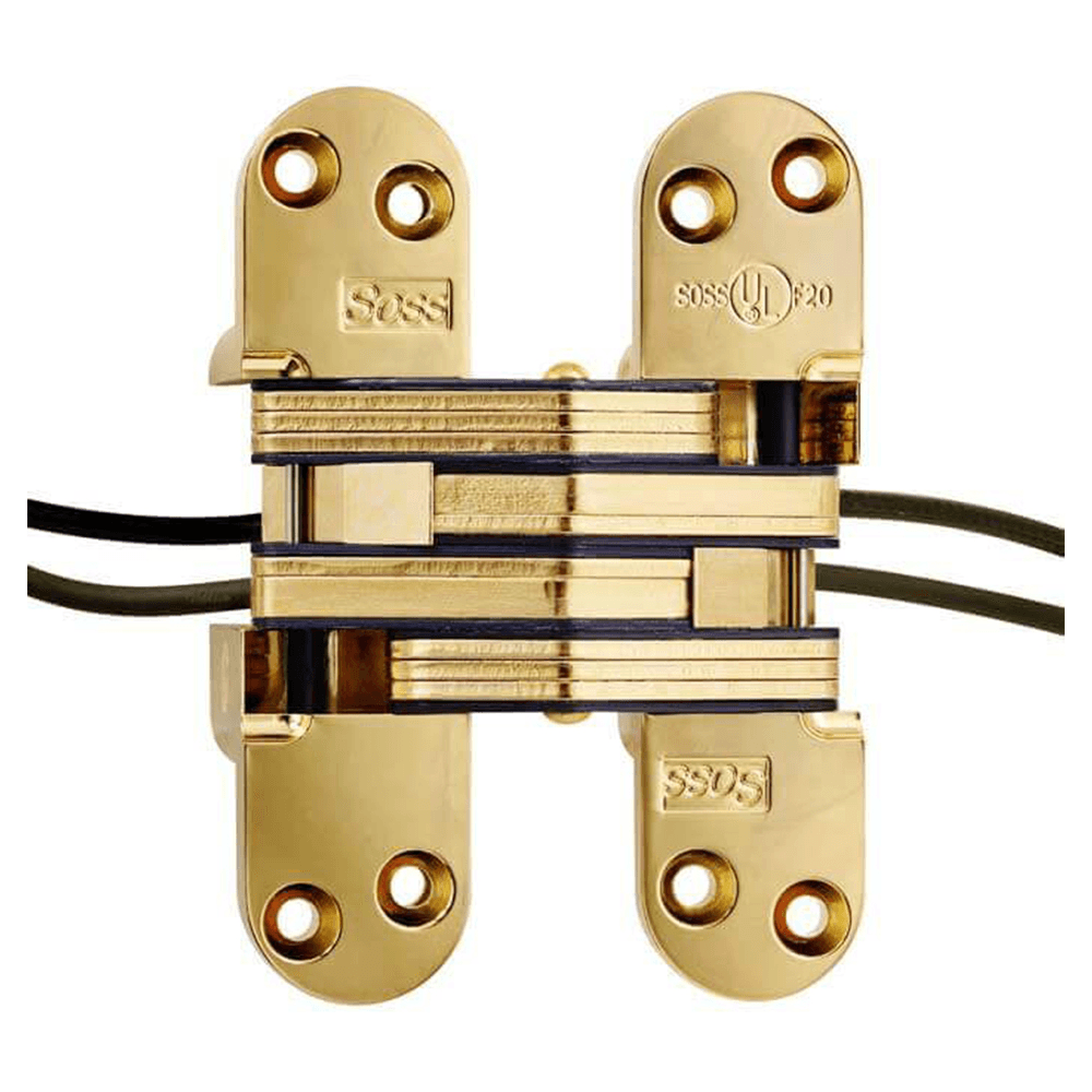 2" 220PT Invisible Power Transfer Hinge, Bright Brass