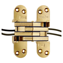 2" 220PT Invisible Power Transfer Hinge, Bright Brass
