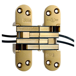 2" 220PT Invisible Power Transfer Hinge, Satin Brass