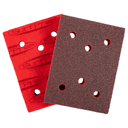 Medium+ Grit Aluminum Oxide 6 Holes ProFoam Abrasive Pad, 3" x 4" x 5mm (25/Box)