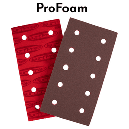 Medium+ Grit Aluminum Oxide 10 Holes ProFoam Abrasive Pad, 3" x 7" x 5mm (100/Box)