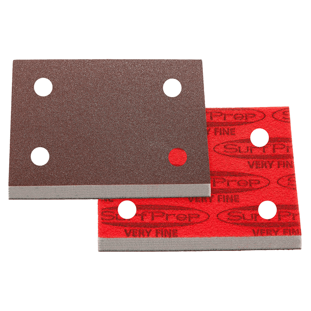 Fine Grit Aluminum Oxide 4 Holes Foam Abrasive Pad, 3" x 4" x 10mm