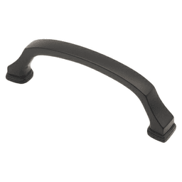 3-25/32" Heritage Cabinet Pull, Matte Black, 4-5/16" Length