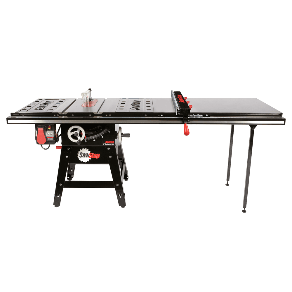 Contractor 1.75HP Saw with 52” Professional T-Glide Advance Fence, Rails & Extension Table