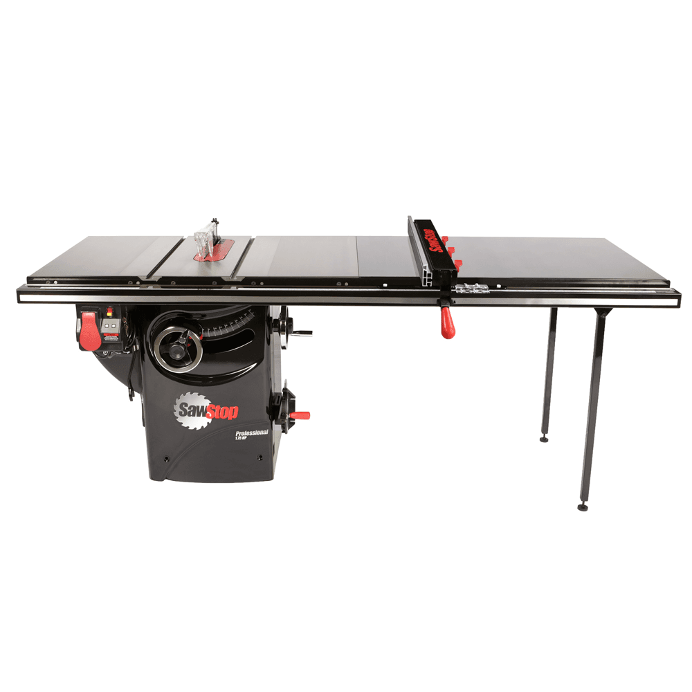 Professional 1.75HP Cabinet Saw with 52” Professional T-Glide Advance Rip Fence, Rails & Extension Table