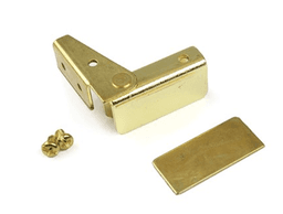 Side-Mount Inset Glass Door Hinge, Brass