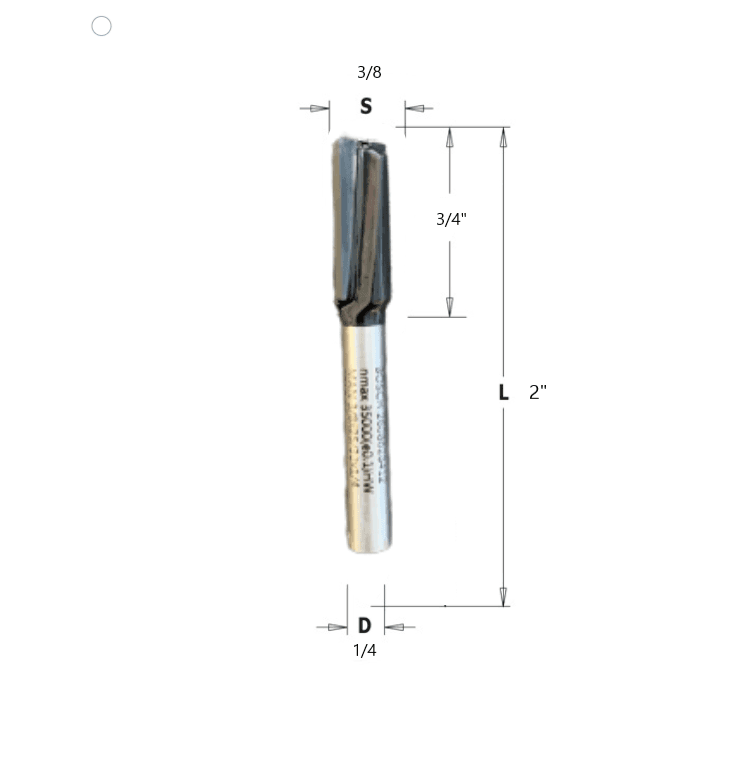 3/8" x 2" Slotting Bit, 1/4" Shank