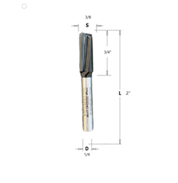3/8" x 2" Slotting Bit, 1/4" Shank