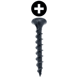 #6 x 1-1/4" Bugle Head Drywall Screw, Phillips Drive Coarse Thread and Sharp Point, Black, Box of 1425 by Wurth