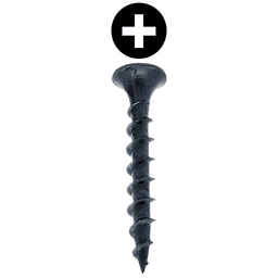 #8 x 2-1/2" Bugle Head Drywall Screw, Phillips Drive Coarse Thread and Sharp Point, Black, Box of 570 by Wurth