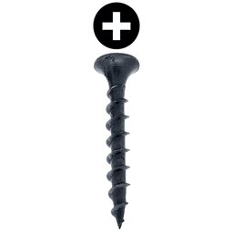 #8 x 3" Bugle Head Drywall Screw, Phillips Drive Coarse Thread and Sharp Point, Black, Box of 2 Thousand by Wurth