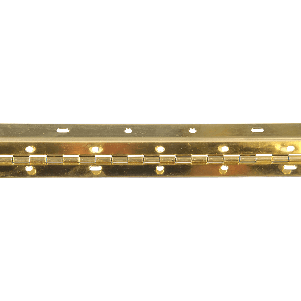 Piano Hinge, 48" Long x 1-1/2" Wide, Brass-Plated