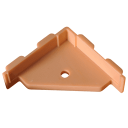 2-1/2" x 2-1/2" Corner Brace with Horizontal Tabs/No Boss or Lip, Beige