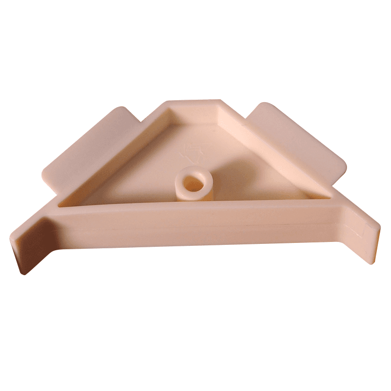 2-1/2" x 2-1/2" Corner Brace with Boss/Lip and Horizontal Tabs, Vanilla