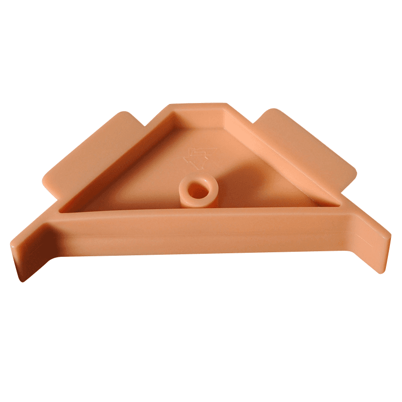 2-1/2" x 2-1/2" Corner Brace with Boss/Lip and Horizontal Tabs, Beige