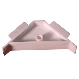 2-1/2" x 2-1/2" Corner Brace with Boss/Lip and Horizontal Tabs, White